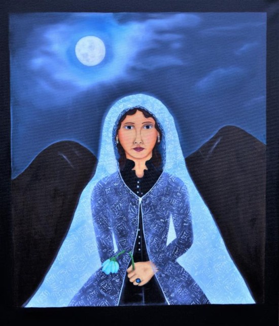 The Blood Wedding painting by Armando Sebastian. Photo courtesy of Cara Mia Theatre Co. 